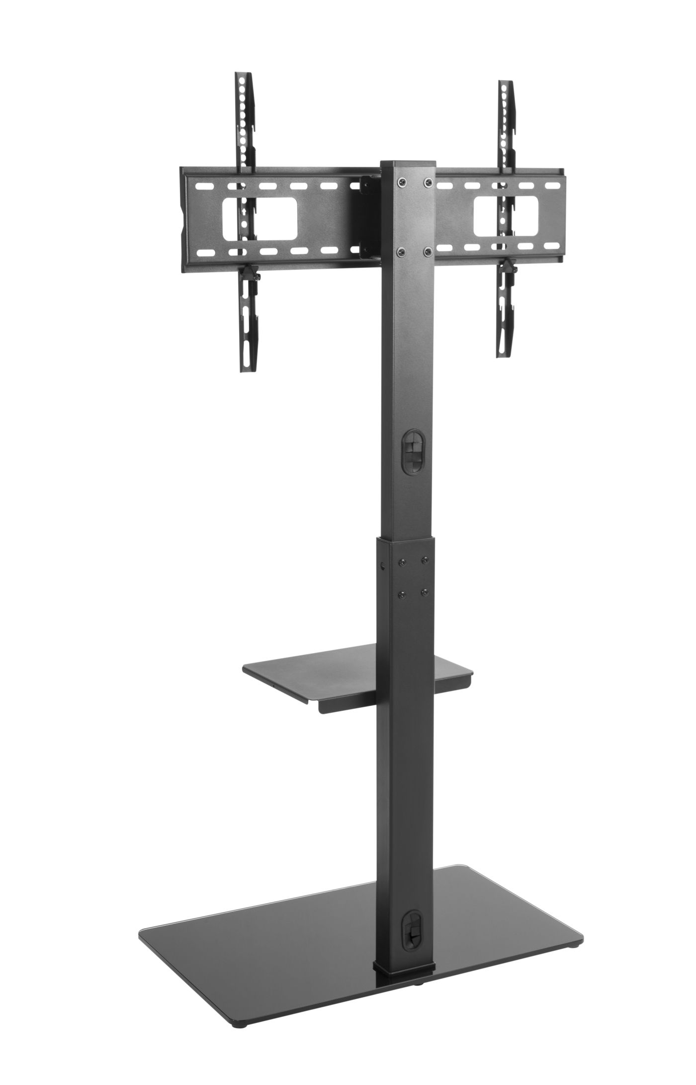 TV standaard - tv statief - tv voet - draaibaar - hoogte verstelbaar 134 cm tot 146 cm - zwart - alternatieve afbeelding