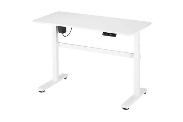 Bureau zit sta elektrisch in hoogte verstelbaar - 118 x 58 cm - wit - Meubel Plein