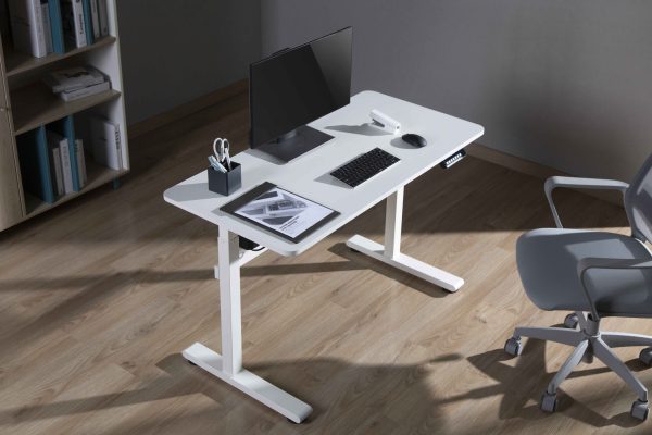 Bureau zit sta elektrisch in hoogte verstelbaar - 118 x 58 cm - wit - Meubel Plein