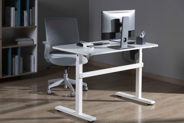 Bureau zit sta elektrisch in hoogte verstelbaar - 118 x 58 cm - wit - Meubel Plein