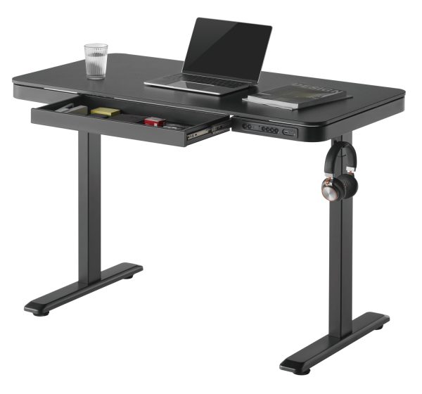 VDD Gaming Bureau Premium - Zit sta Bureau - Elektrisch in Hoogte verstelbaar - Gaming Bureau - Desk - Gaming Desk - Ergonomisch Verstelbaar bureau - Incl. Ingebouwde USB C en USB A - Meubel Plein