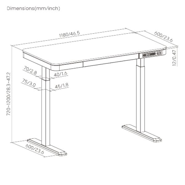 VDD Gaming Bureau Premium - Zit sta Bureau - Elektrisch in Hoogte verstelbaar - Gaming Bureau - Desk - Gaming Desk - Ergonomisch Verstelbaar bureau - Incl. Ingebouwde USB C en USB A - Meubel Plein