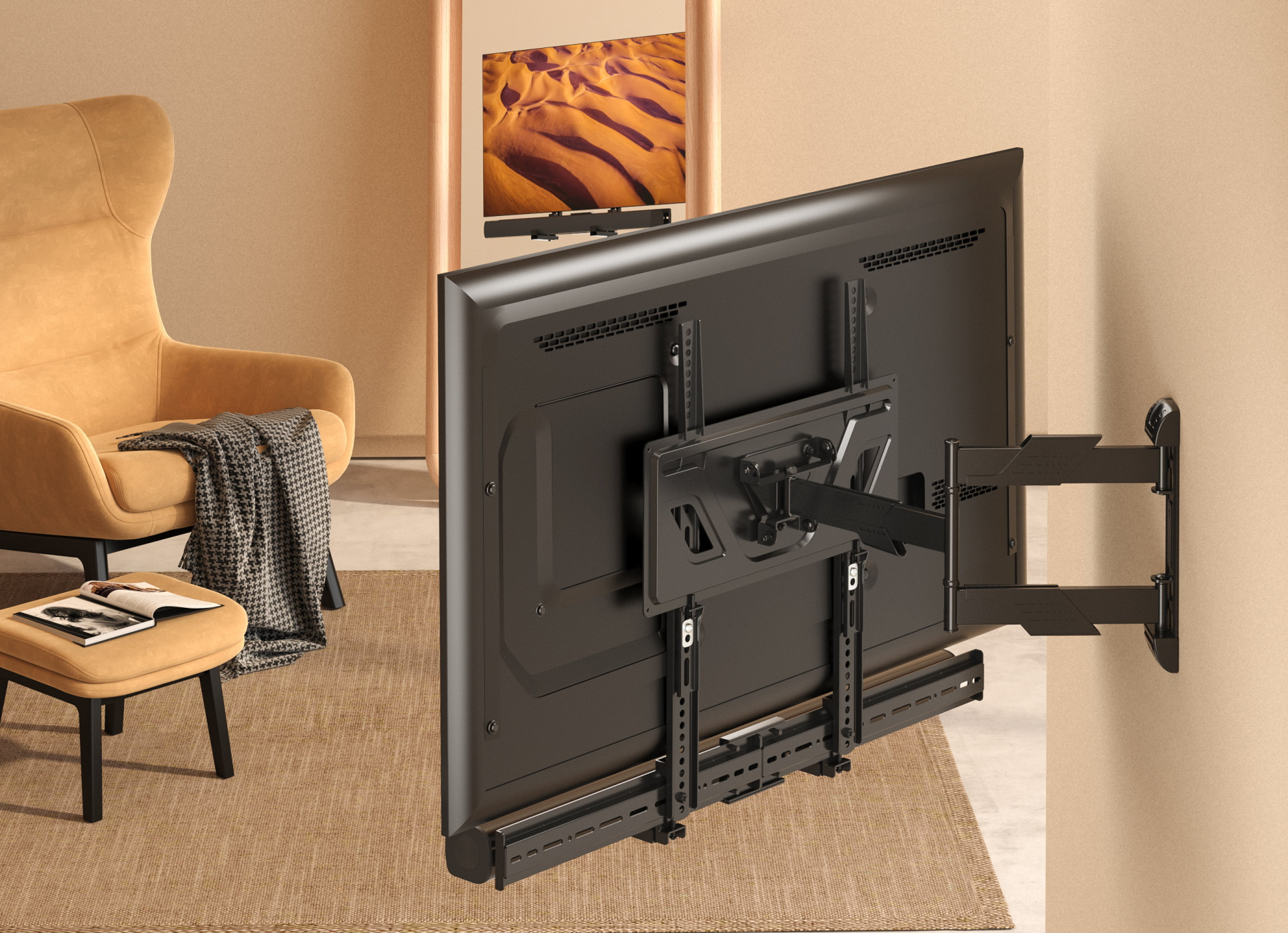 Soundbar tv beugel universeel - montage onder of boven tv - wandmontage - alternatieve afbeelding