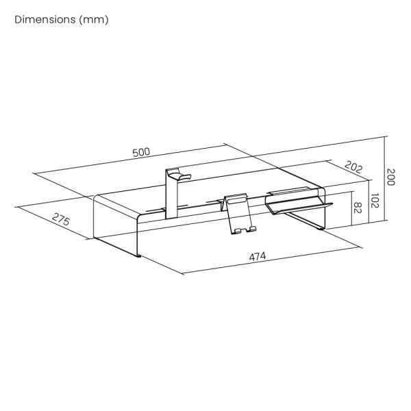 VDD Gaming Monitor Verhoger - Monitor Standaard - Laptop Standaard - Computer Standaard - Laptop Verhoger - Bureau Organizer - incl. Telefoon & Koptelefoon Houder - Zwart - Meubel Plein