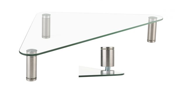 Beeldscherm monitor verhoger hoekmodel driehoek verstelbaar aluminium glas - Meubel Plein