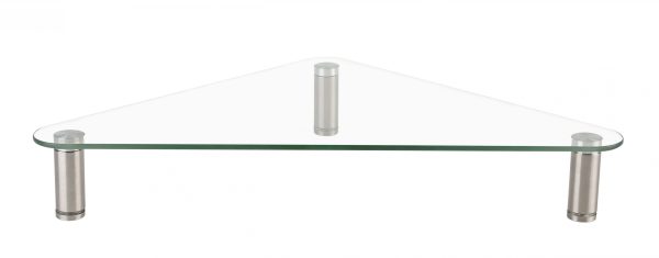 Beeldscherm monitor verhoger hoekmodel driehoek verstelbaar aluminium glas - Meubel Plein