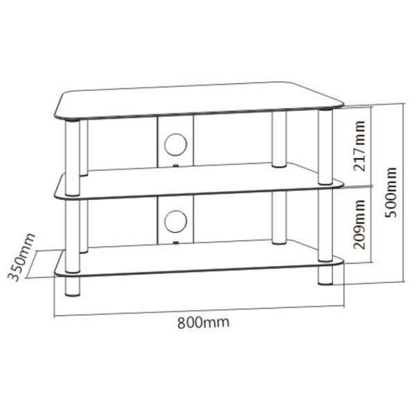 TV kast meubel - TV dressoir - audio meubel - 80 cm breed - zwart - Meubel Plein