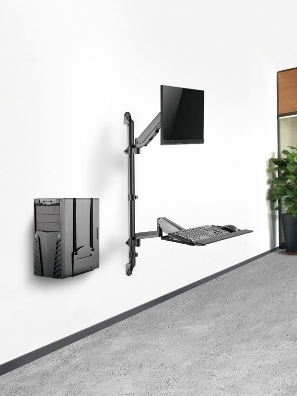 Zit sta werkplek wandmontage - monitorbeugel toetsenbord muurbeugel - werkstation - Meubel Plein