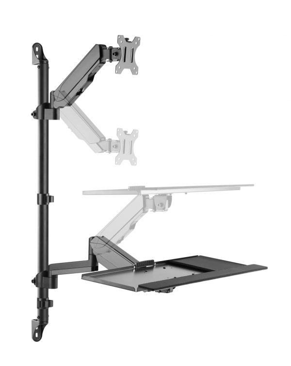 Zit sta werkplek wandmontage - monitorbeugel toetsenbord muurbeugel - werkstation - Meubel Plein