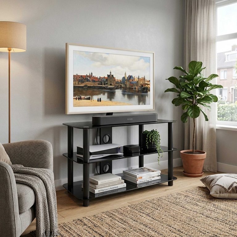 TV kast meubel - TV dressoir - audio meubel - 80 cm breed - zwart - alternatieve afbeelding