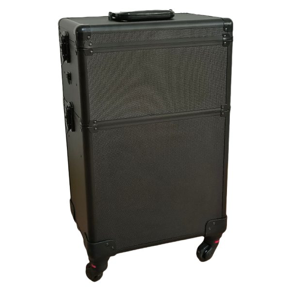 VDD - Kapperskoffer trolley - visagie make up koffer trolley - schminkkoffer - beauty case - zwart - Meubel Plein