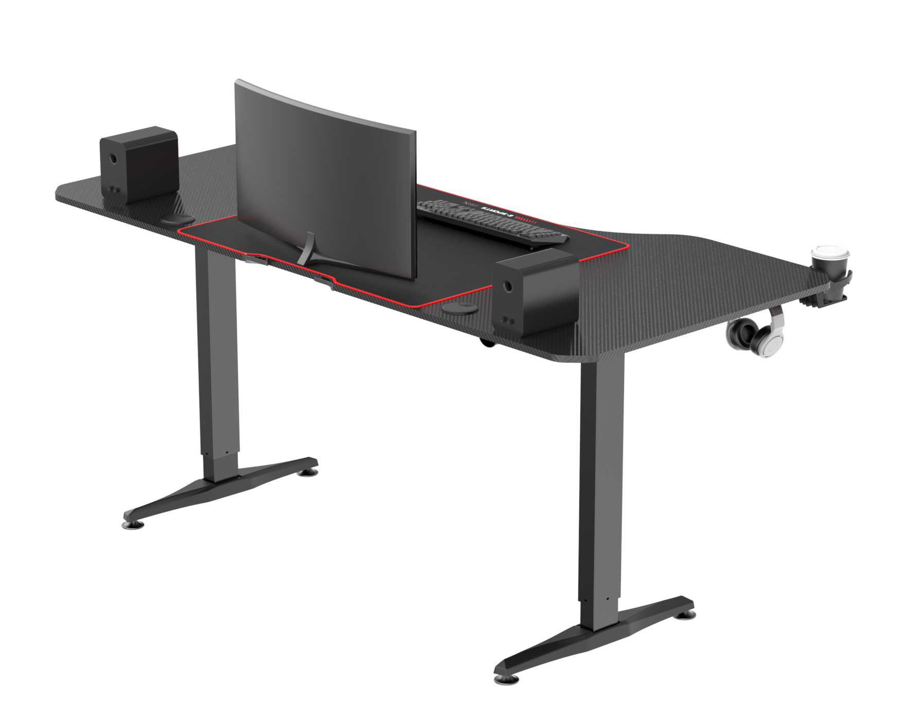 VDD Gaming - Bureau zit sta elektrisch in hoogte verstelbaar - game bureau - 160 x 75 cm - Meubel Plein VDD Gaming - Bureau zit sta elektrisch in hoogte verstelbaar - game bureau - 160 x 75 cm - Meubel Plein