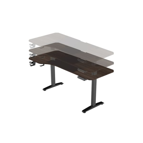 VDD Gaming - Bureau - Game Desk - Zit Sta Bureau - Elektrisch in Hoogte Verstelbaar - Zit-sta Bureau - Game Bureau - Gaming Desk - Computer Tafel - 160 x 75 cm - Bruin - Maximale hoogte 120 cm - Meubel Plein