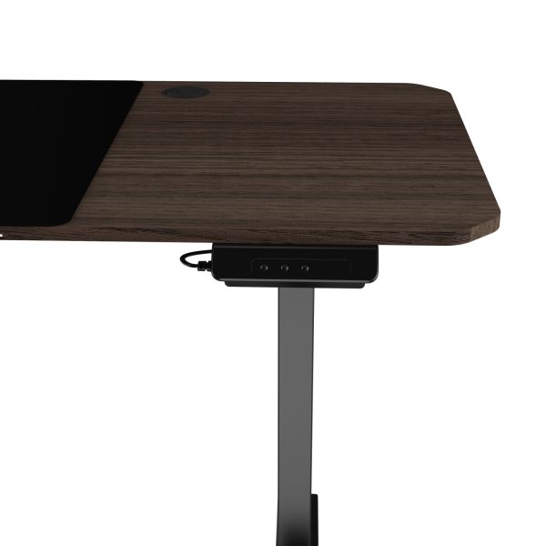 VDD Gaming - Bureau - Game Desk - Zit Sta Bureau - Elektrisch in Hoogte Verstelbaar - Zit-sta Bureau - Game Bureau - Gaming Desk - Computer Tafel - 160 x 75 cm - Bruin - Maximale hoogte 120 cm - Meubel Plein