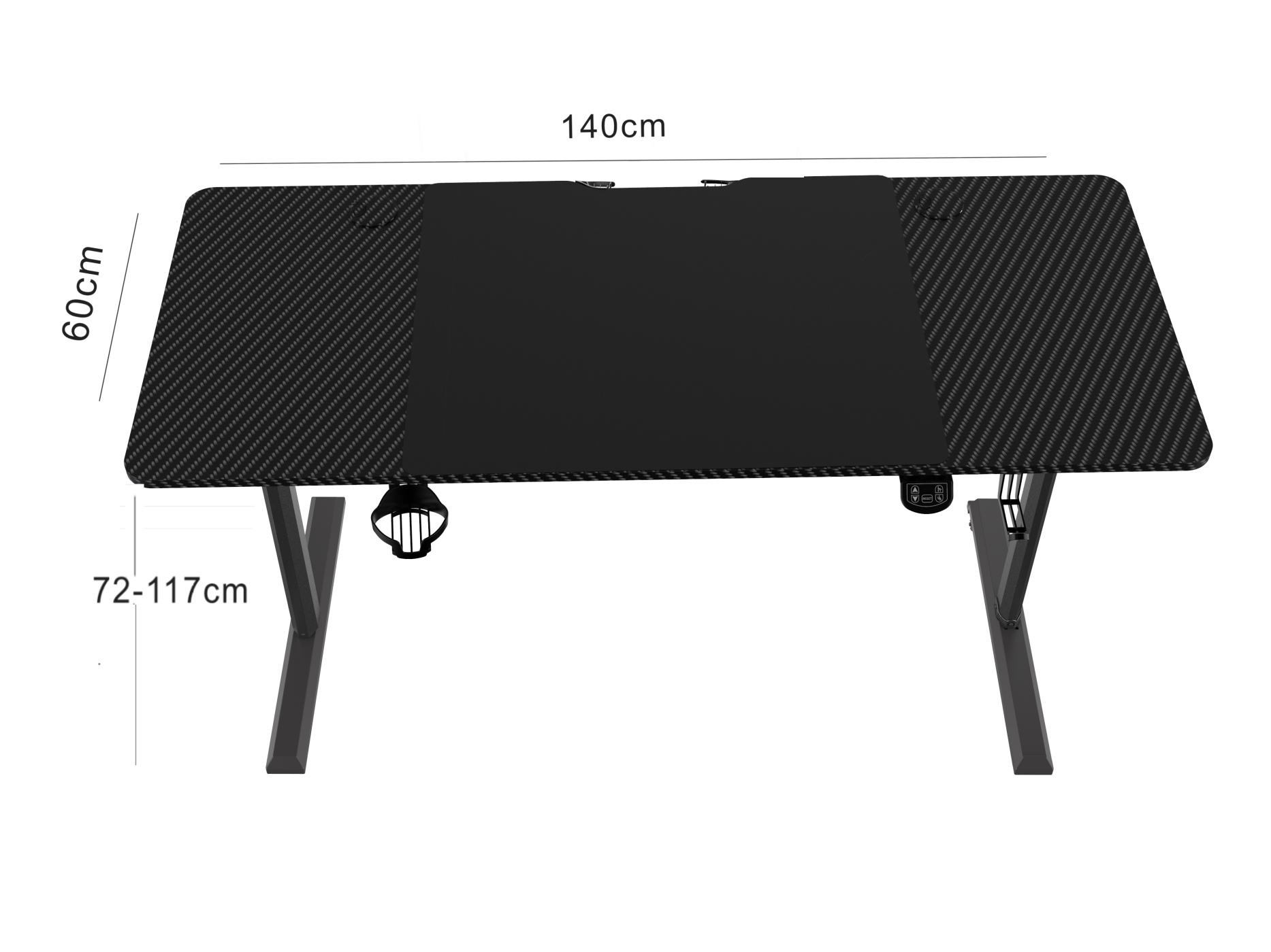 Bureau elektrisch hoogte verstelbaar - 140 x 60 cm - Meubel Plein Bureau elektrisch hoogte verstelbaar - 140 x 60 cm - Meubel Plein