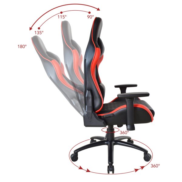 VDD Gaming - Gamestoel - Game stoel - Gamestoelen - gamestoel voor grote mensen - rood - zwart - Meubel Plein
