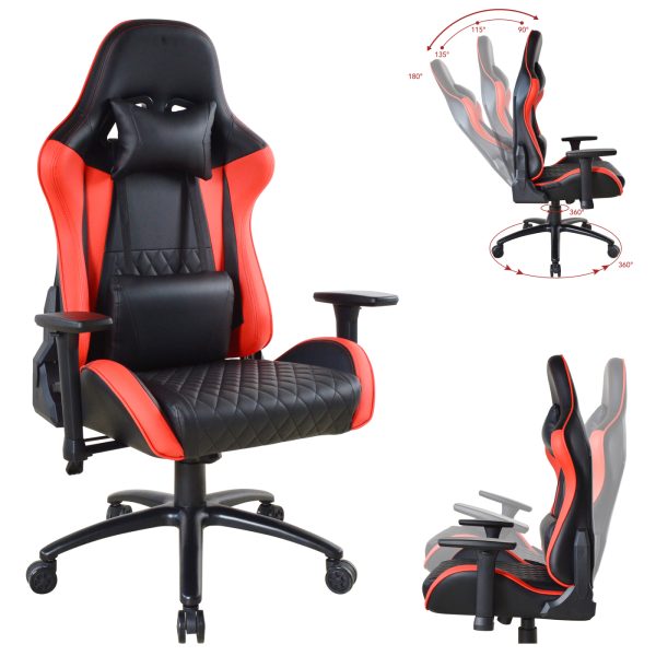 VDD Gaming - Gamestoel - Game stoel - Gamestoelen - gamestoel voor grote mensen - rood - zwart - Meubel Plein