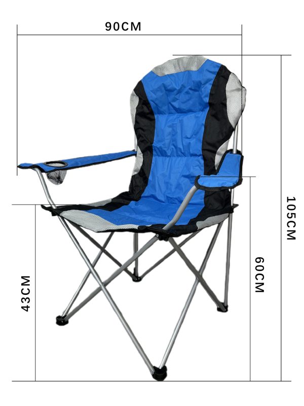 VDD - campingstoel - vouwstoel - campingstoel opvouwbaar - camping stoel - campingstoelen - campingstoel opvouwbaar - opvouwbaar - bekerhouder - blauw - set van 2 - Meubel Plein