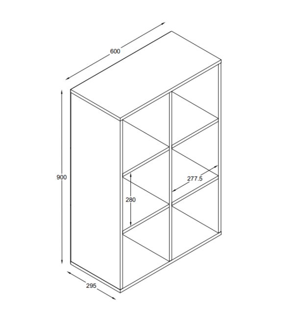 VDD – Vakkenkast – Wandkast – Vakkenkast Wit – Vakken Kast – Wandkastje – Wandkasten – Wandkasten Woonkamer – 6 Vakken – Wit - Meubel Plein
