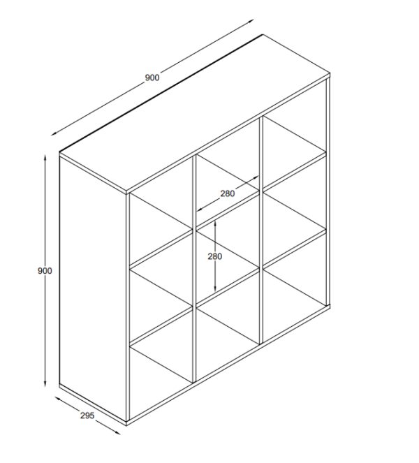 VDD – Vakkenkast – Wandkast – Vakkenkast Wit – Vakken Kast – Wandkastje – Wandkasten – Wandkasten Woonkamer – 9 Vakken – Wit - Meubel Plein