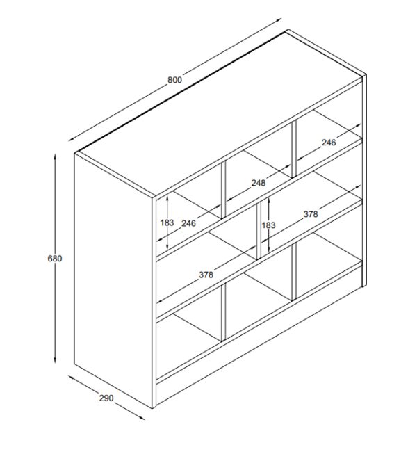 VDD – Vakkenkast – Wandkast – Vakkenkast Wit – Vakken Kast – Wandkastje – Wandkasten – Wandkasten Woonkamer – 8 Vakken – Wit - Meubel Plein