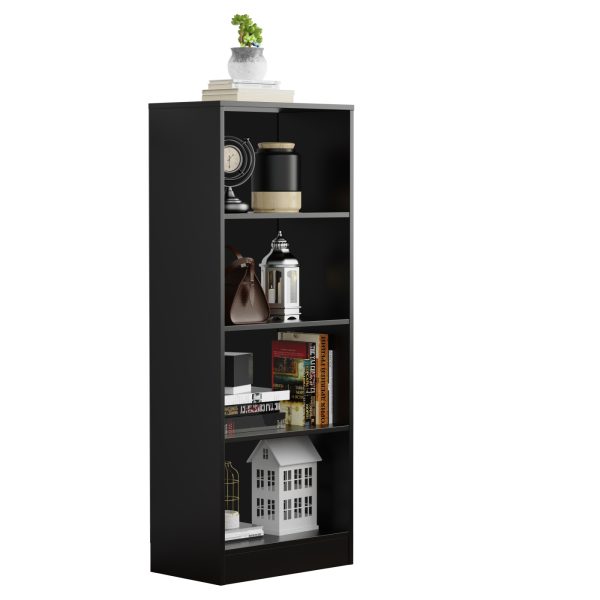 VDD – Vakkenkast – Vakken Kast – Vakkenkast Open – Wandkast – Vakkenkast Zwart – 50x30x130 cm – Zwart - Meubel Plein