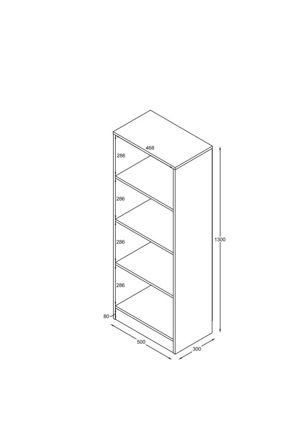 VDD – Vakkenkast – Vakken Kast – Vakkenkast Open – Wandkast – Vakkenkast Zwart – 50x30x130 cm – Zwart - Meubel Plein