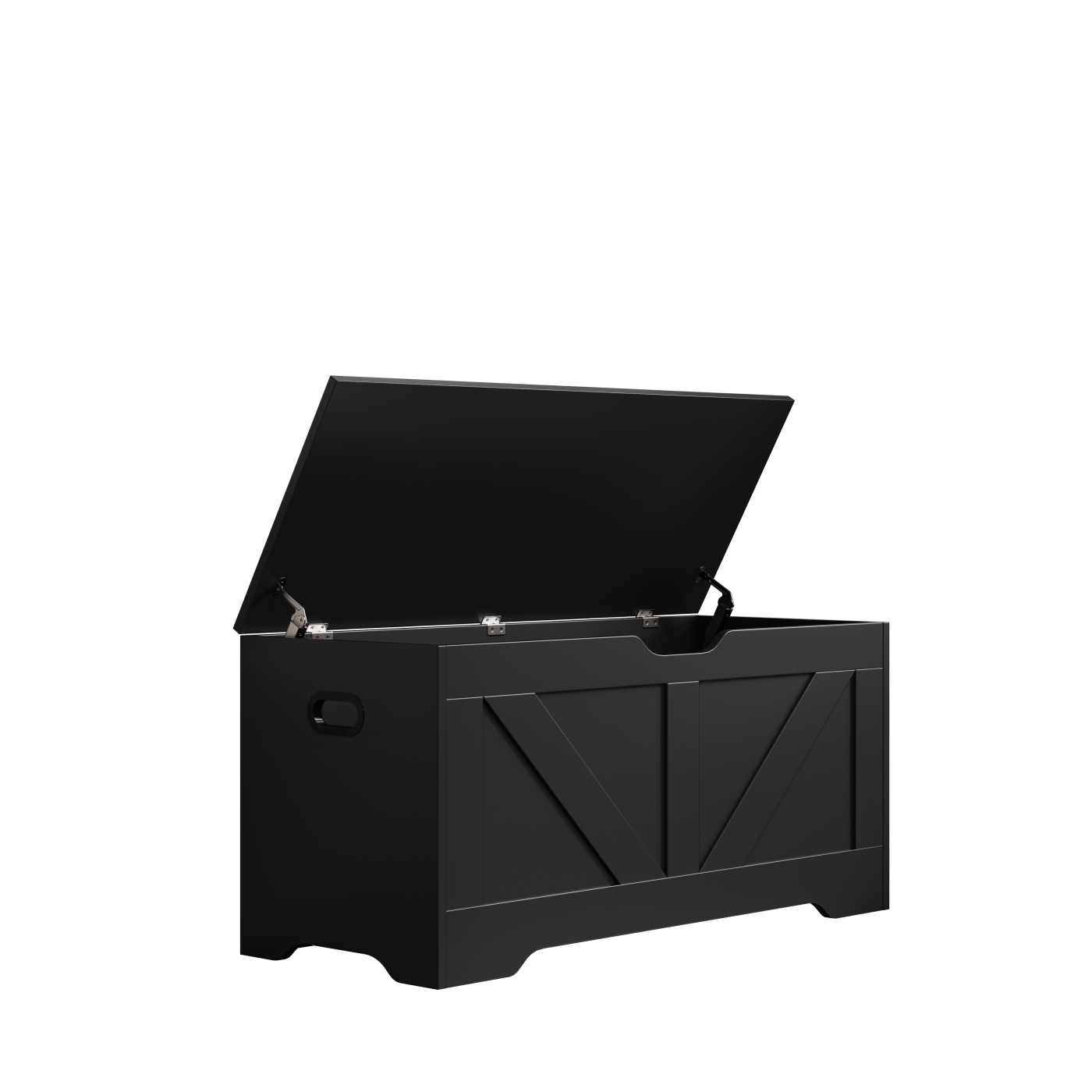 VDD - Opbergkist hout - speelgoedkist - dekenkist - zwart - groot