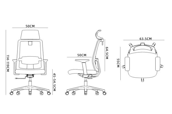 VDD - bureaustoel - ergonomisch - kantelbaar - zwart - Meubel Plein