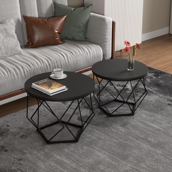 VDD - bijzettafeltje industrieel vintage stijl - salontafels - set van 2 - Meubel Plein