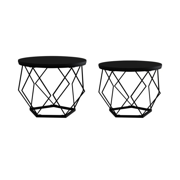 VDD - bijzettafeltje industrieel vintage stijl - salontafels - set van 2 - Meubel Plein