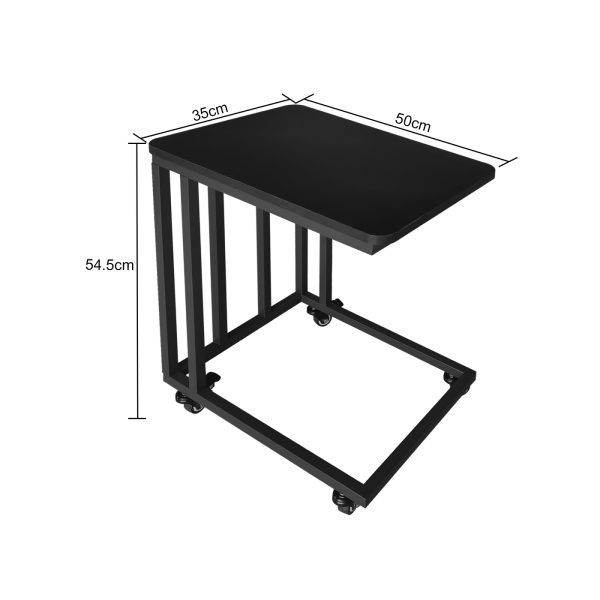 VDD - bijzettafel - verrijdbaar - op wielen - zwart - hout - Meubel Plein