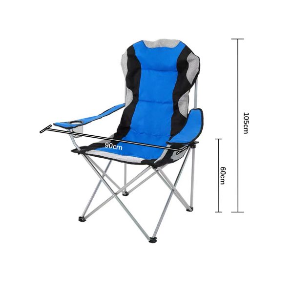 VDD - campingstoel - vouwstoel - campingstoel opvouwbaar - camping stoel - campingstoelen - campingstoel opvouwbaar - opvouwbaar - bekerhouder - blauw - set van 2 - Meubel Plein