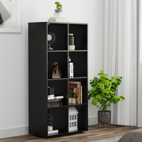 Vakkenkast Vakkie 8 open vakken opbergkast - boekenkast - wandkast – zwart - Meubel Plein