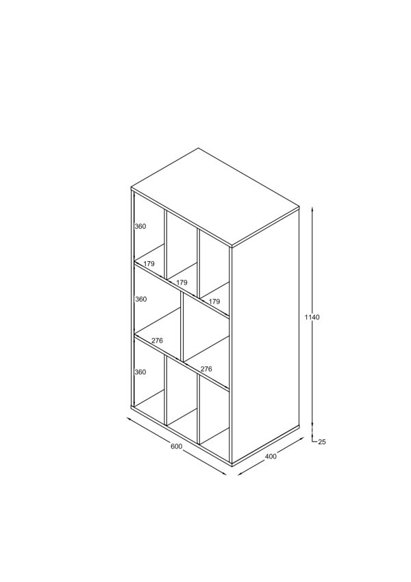 LP vinyl opbergkast - platenkast - opbergrek - platenrek - boekenkast - 8 vakken – wit - Meubel Plein