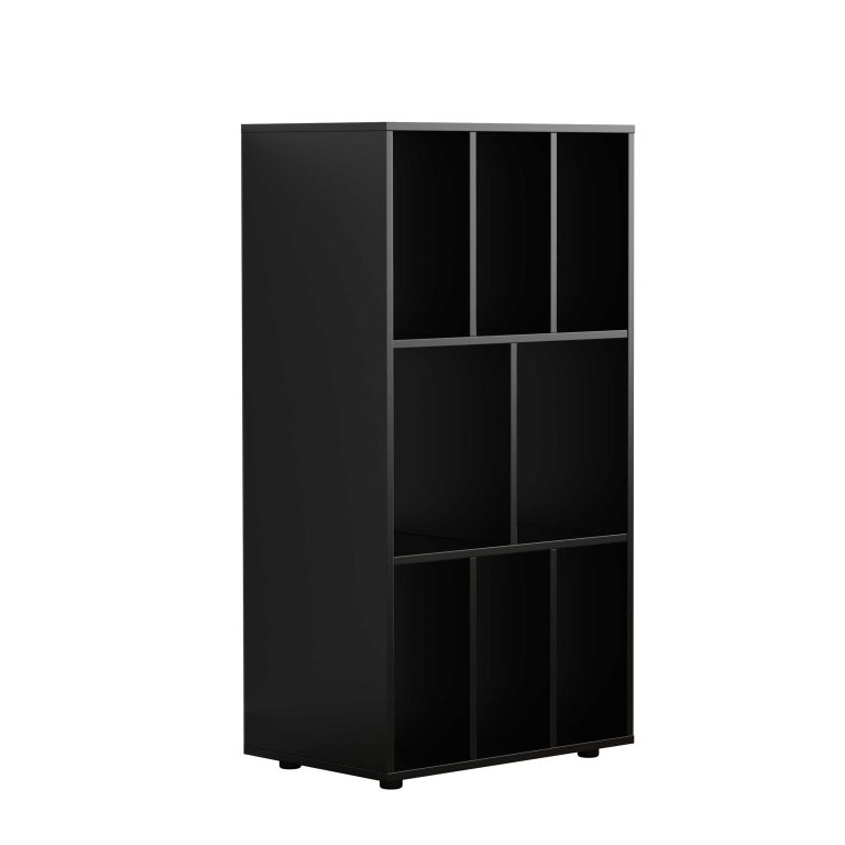 VDD Vinyl Opbergkast - Kast met 8 Vakken - 114 x 60 x 40 cm - Zwart
