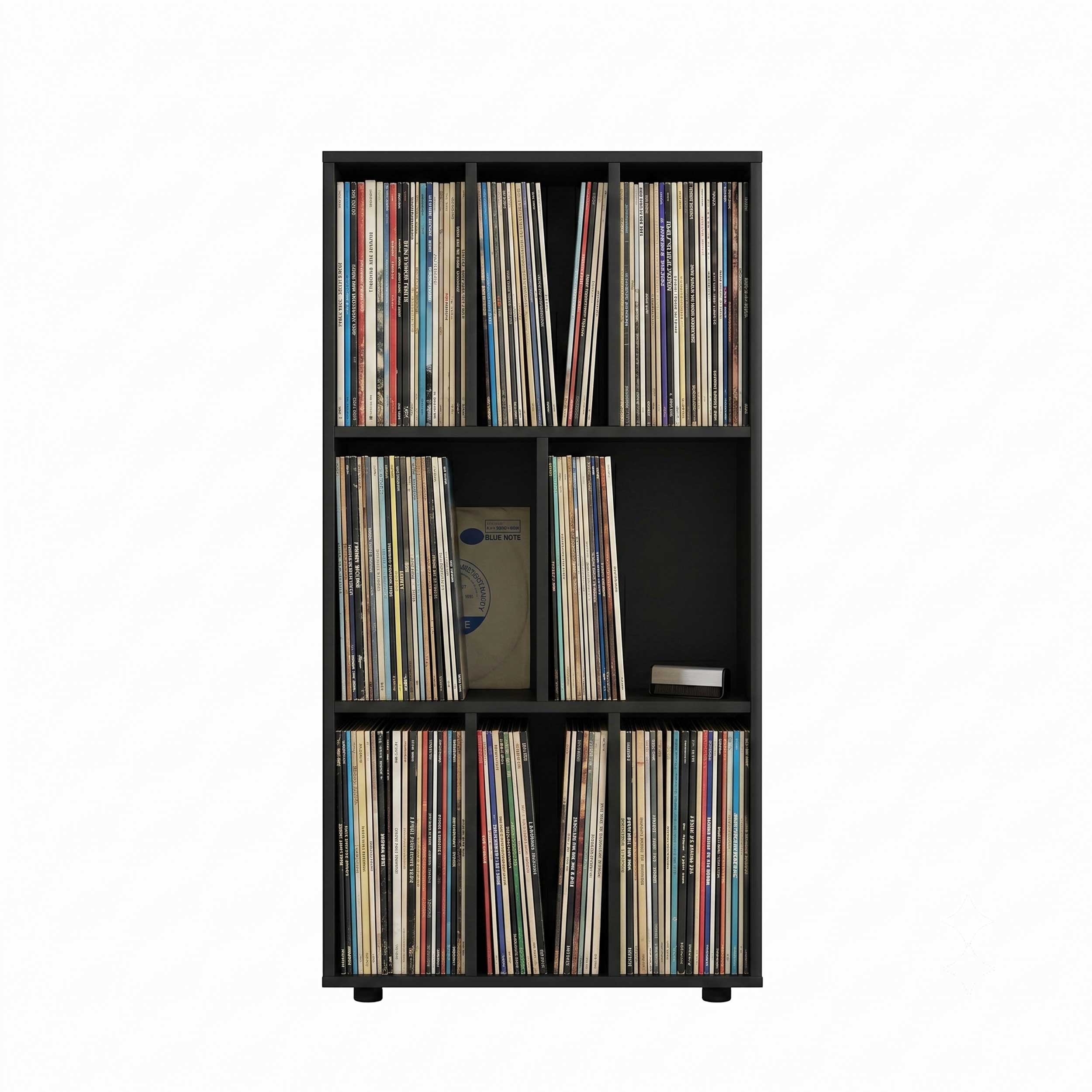 VDD Vinyl Opbergkast - 8 Vakken - 114 x 60 x 40 cm - Zwart VDD Vinyl Opbergkast - 8 Vakken - 114 x 60 x 40 cm - Zwart
