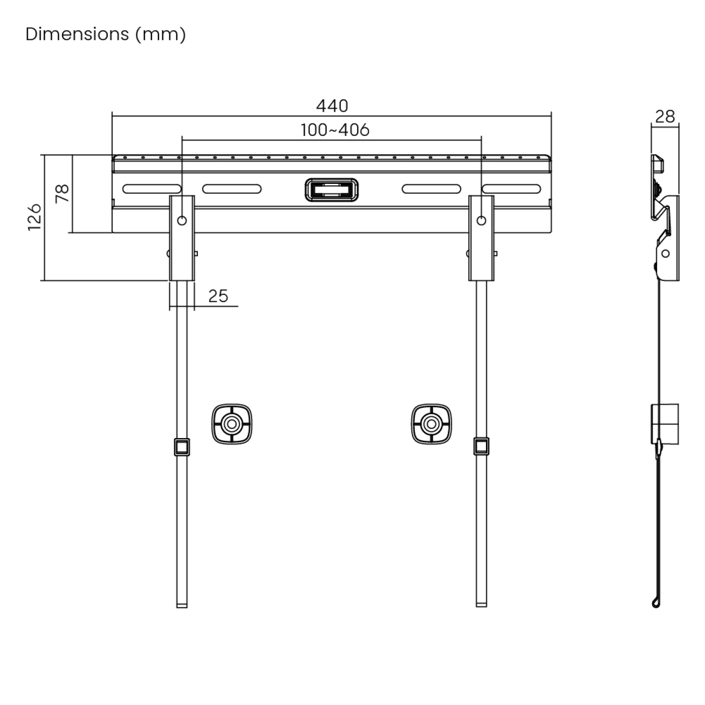 VDD - tv steun - geschikt voor gipswanden - 23 - 65 inch - alternatieve afbeelding