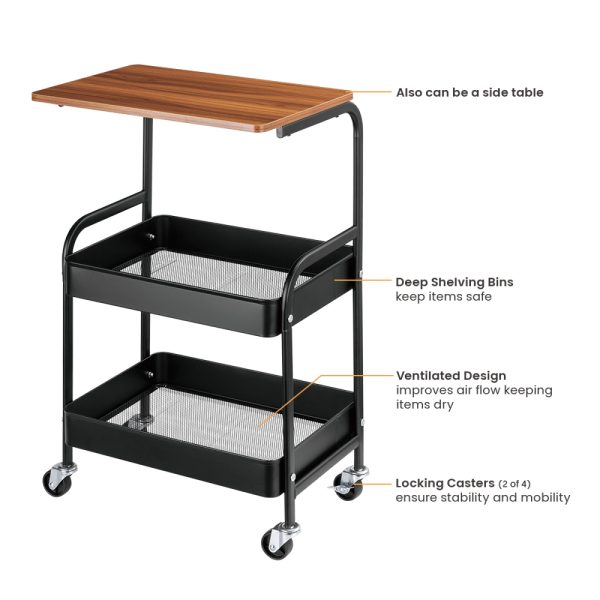 VDD - industriele trolley - op wielen - opslag trolley - zwart - Meubel Plein