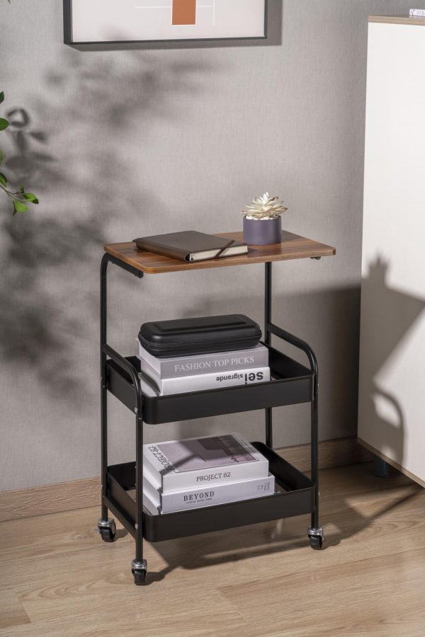 VDD - industriele trolley - op wielen - opslag trolley - zwart - Meubel Plein