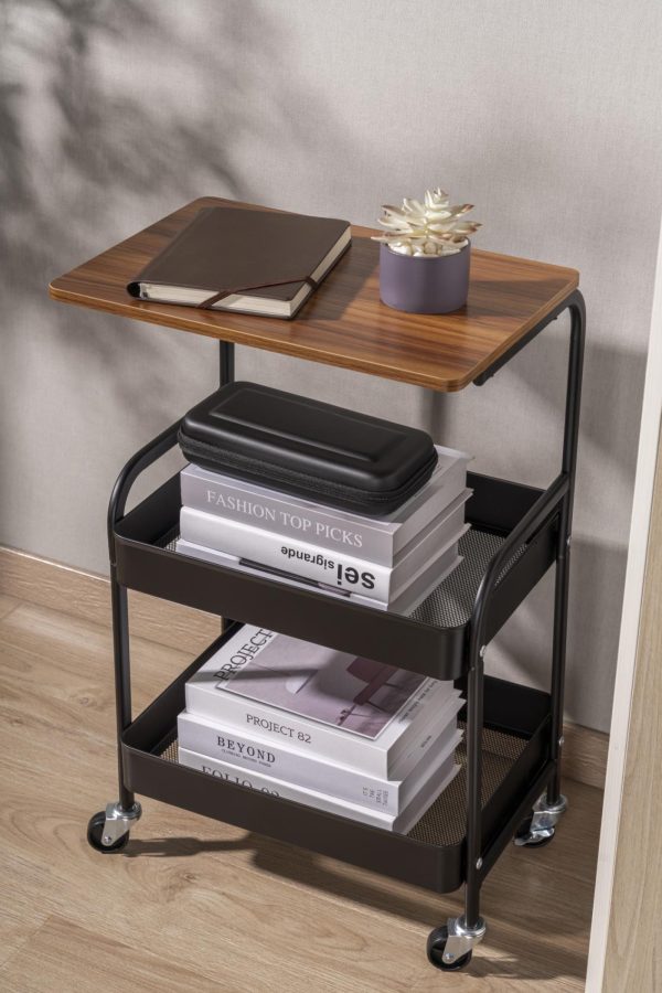 VDD - industriele trolley - op wielen - opslag trolley - zwart - Meubel Plein