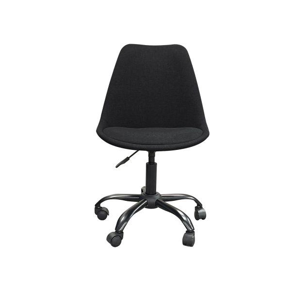 VDD - Stoffen kuipstoel - wielframe - verrijdbaar - zwart - Meubel Plein