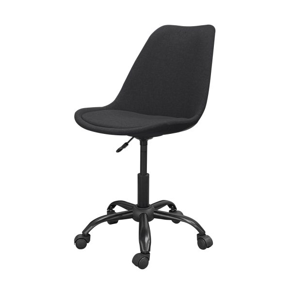 VDD - Stoffen kuipstoel - wielframe - verrijdbaar - zwart - Meubel Plein