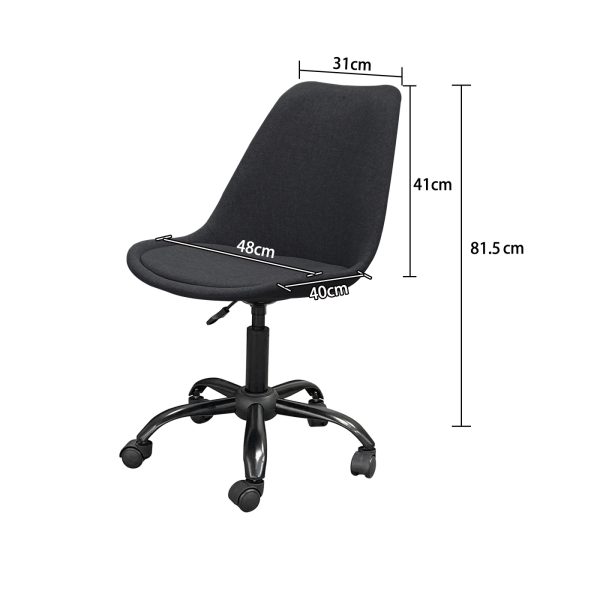VDD - Stoffen kuipstoel - wielframe - verrijdbaar - zwart - Meubel Plein
