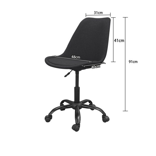 VDD - Stoffen kuipstoel - wielframe - verrijdbaar - zwart - Meubel Plein