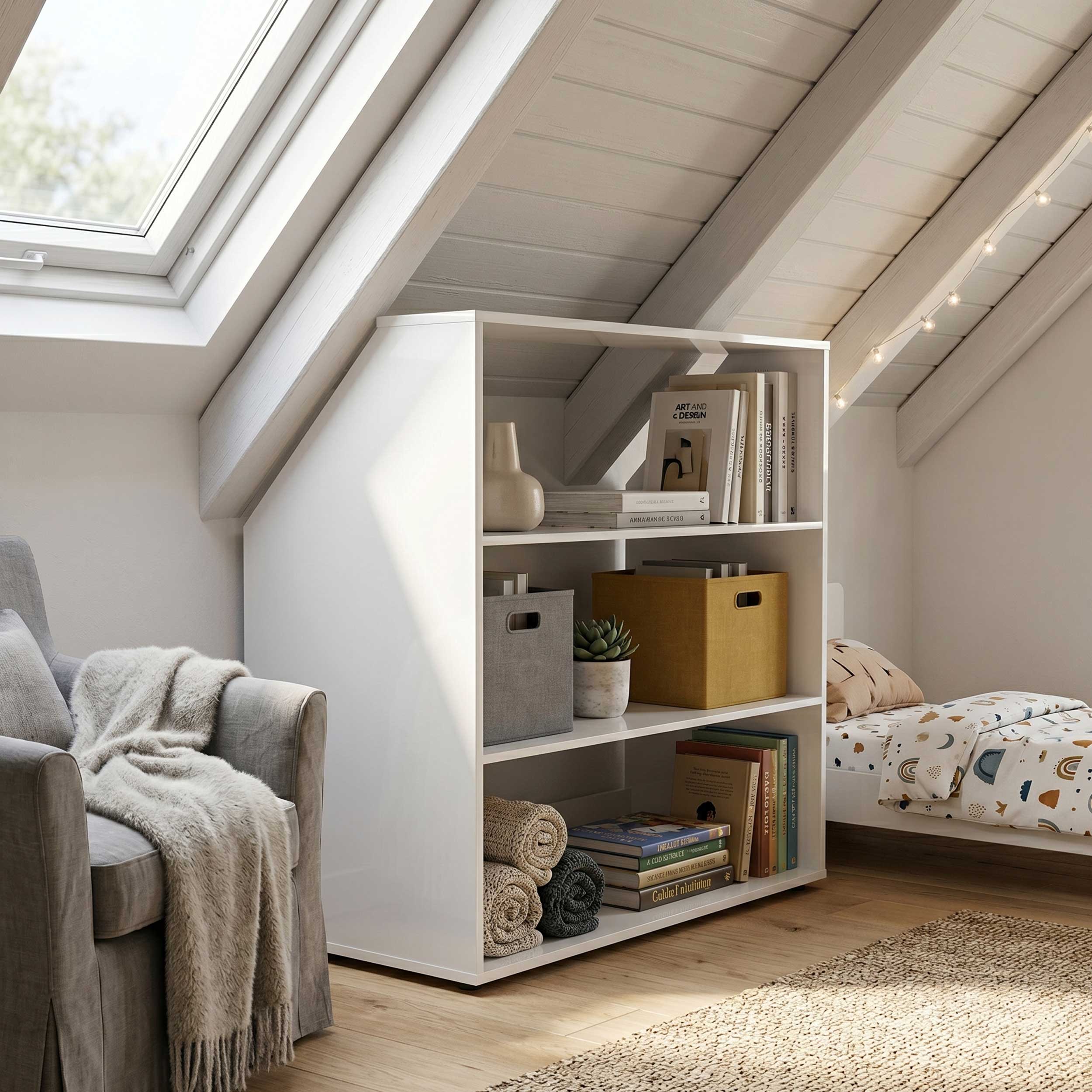 VDD - Schuine wandkast - Schuine wandkast wit - Kledingkast - Kledingkast wit - Kleding kast - Kledingkasten slaapkamer - Kast - Kast wit - Kledingkasten - Wit - alternatieve afbeelding
