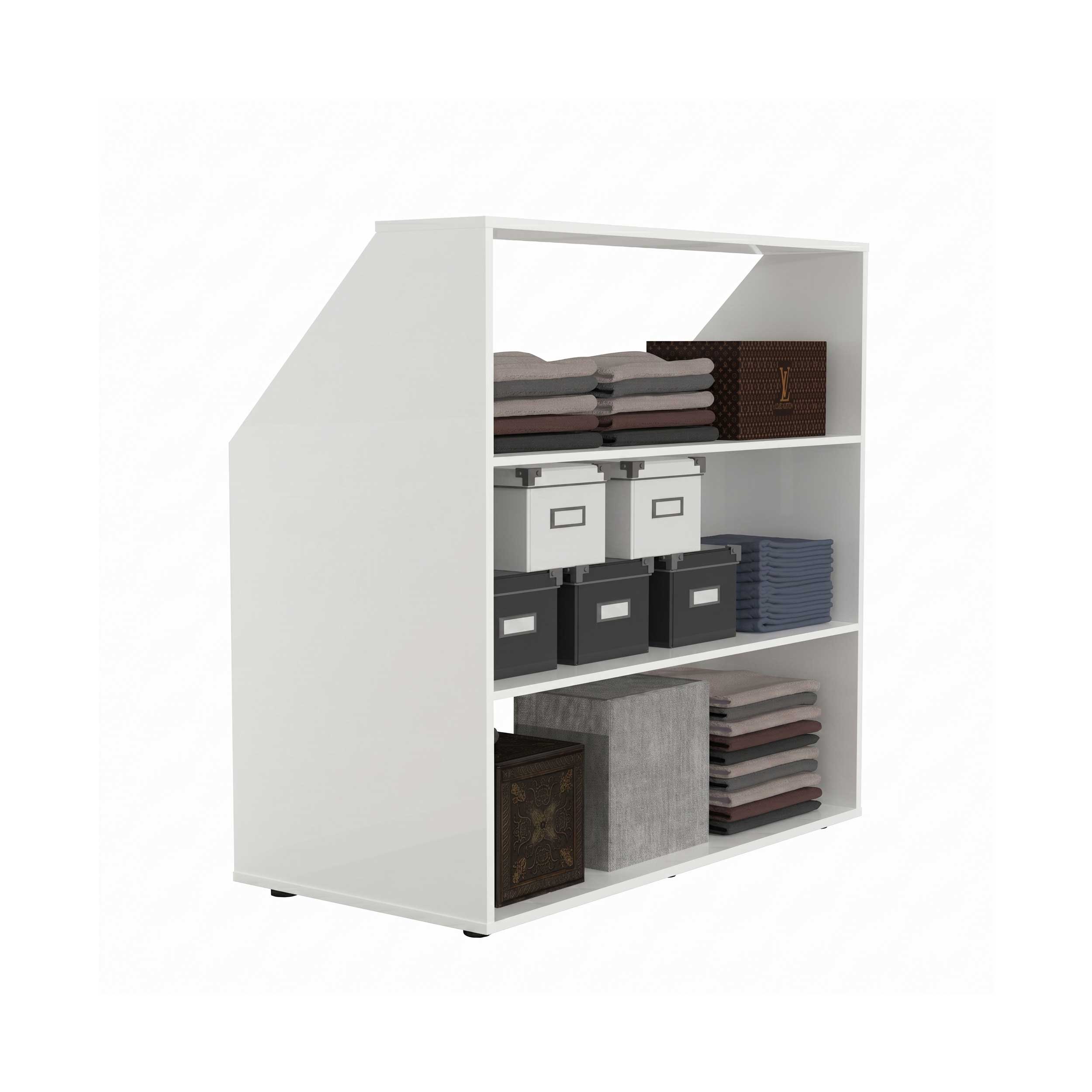 VDD - Schuine wandkast - Schuine wandkast wit - Kledingkast - Kledingkast wit - Kleding kast - Kledingkasten slaapkamer - Kast - Kast wit - Kledingkasten - Wit