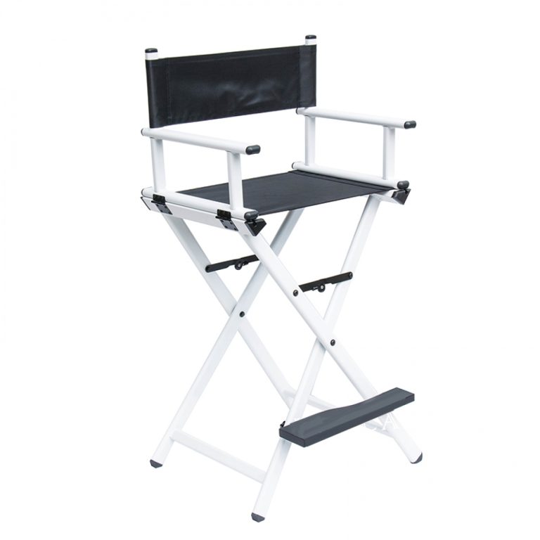 Make up artist kappers visagie stoel inklapbare lichtgewicht regisseursstoel zithoogte 70 cm wit