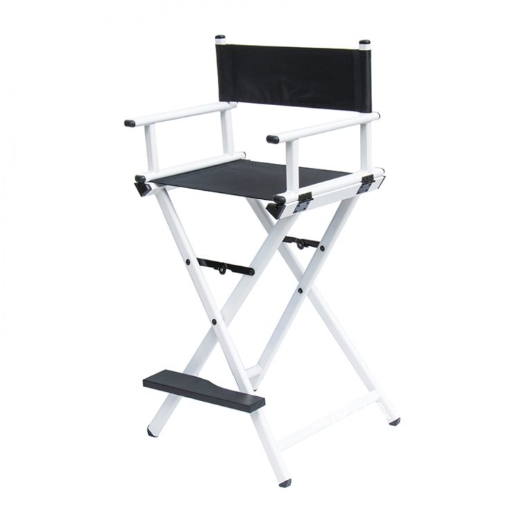 Make up artist kappers visagie stoel inklapbare lichtgewicht regisseursstoel zithoogte 70 cm wit - alternatieve afbeelding