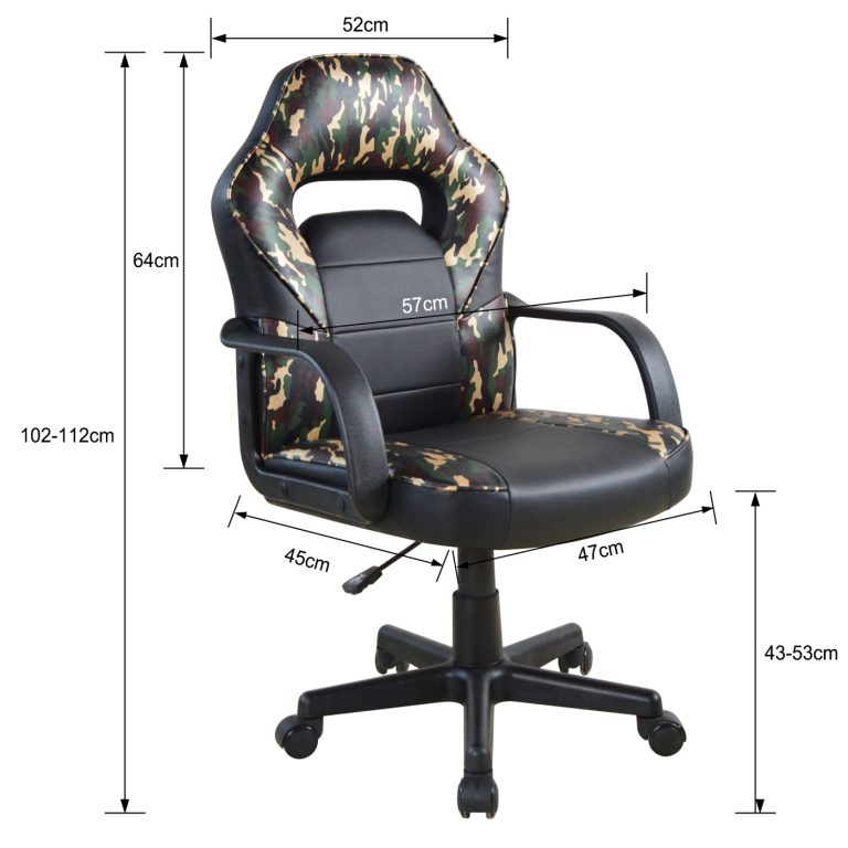 VDD Gaming Gamestoel Thomas Junior - Verstelbaar - Camouflage - alternatieve afbeelding